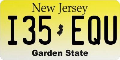 NJ license plate I35EQU