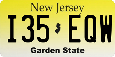 NJ license plate I35EQW