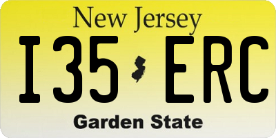 NJ license plate I35ERC