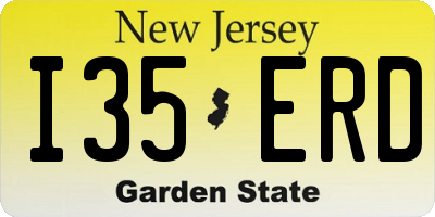 NJ license plate I35ERD