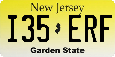 NJ license plate I35ERF