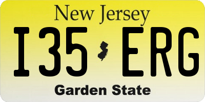 NJ license plate I35ERG