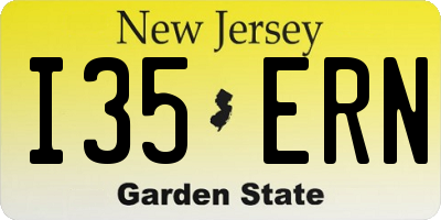 NJ license plate I35ERN