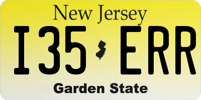 NJ license plate I35ERR