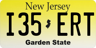 NJ license plate I35ERT