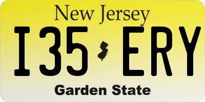 NJ license plate I35ERY