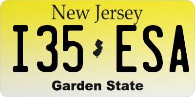 NJ license plate I35ESA
