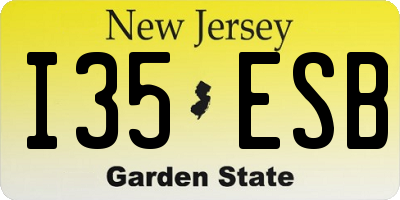 NJ license plate I35ESB