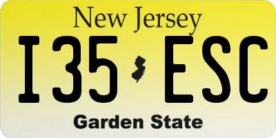 NJ license plate I35ESC
