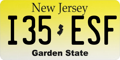 NJ license plate I35ESF
