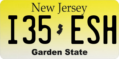 NJ license plate I35ESH