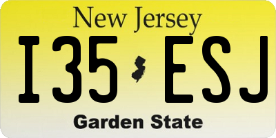 NJ license plate I35ESJ