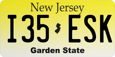 NJ license plate I35ESK