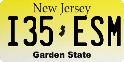 NJ license plate I35ESM