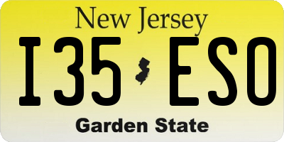 NJ license plate I35ESO