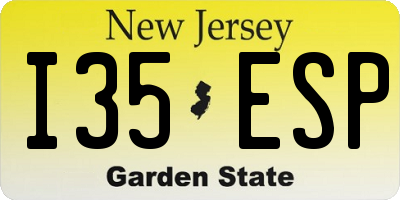 NJ license plate I35ESP