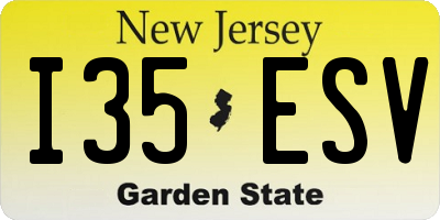 NJ license plate I35ESV