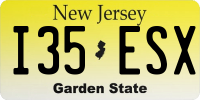 NJ license plate I35ESX