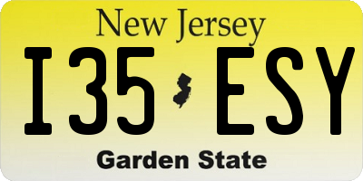 NJ license plate I35ESY