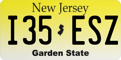 NJ license plate I35ESZ