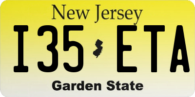 NJ license plate I35ETA
