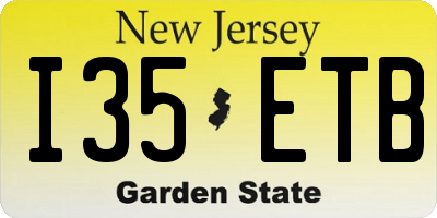 NJ license plate I35ETB