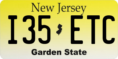 NJ license plate I35ETC