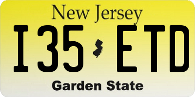 NJ license plate I35ETD