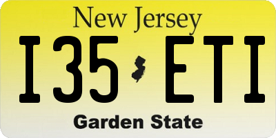 NJ license plate I35ETI
