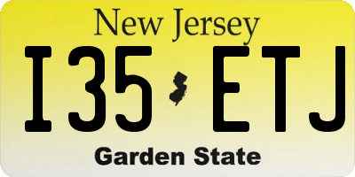 NJ license plate I35ETJ