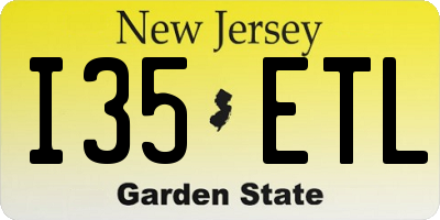 NJ license plate I35ETL
