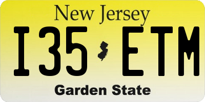 NJ license plate I35ETM