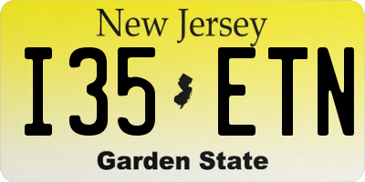 NJ license plate I35ETN