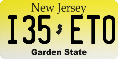 NJ license plate I35ETO