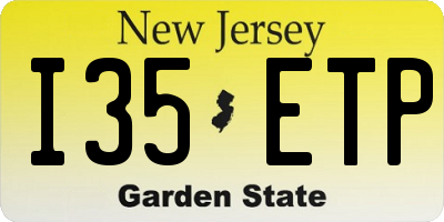 NJ license plate I35ETP