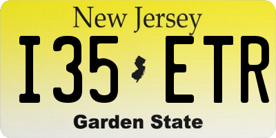 NJ license plate I35ETR