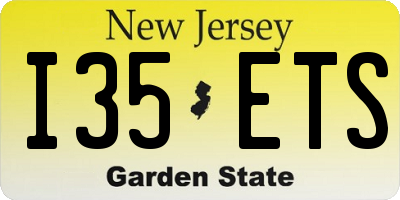 NJ license plate I35ETS