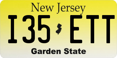 NJ license plate I35ETT