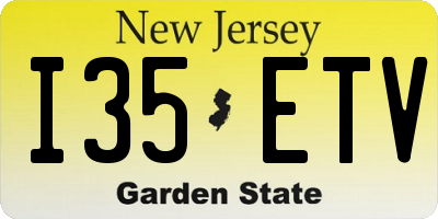 NJ license plate I35ETV