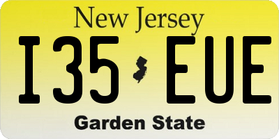 NJ license plate I35EUE
