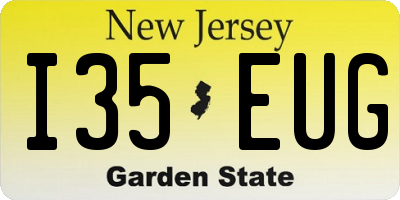 NJ license plate I35EUG