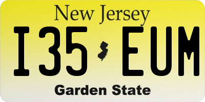 NJ license plate I35EUM
