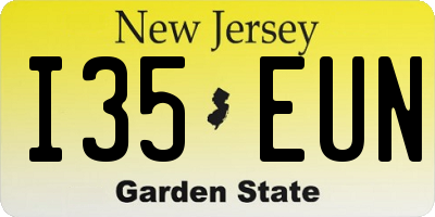 NJ license plate I35EUN