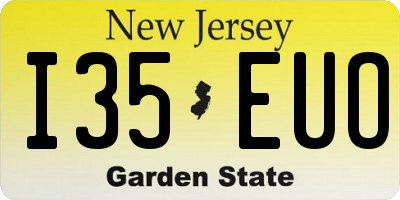 NJ license plate I35EUO