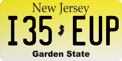 NJ license plate I35EUP