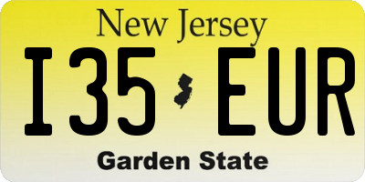 NJ license plate I35EUR