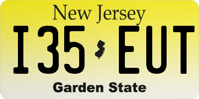 NJ license plate I35EUT