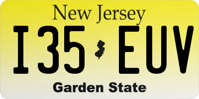 NJ license plate I35EUV