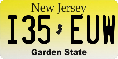NJ license plate I35EUW
