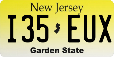 NJ license plate I35EUX
